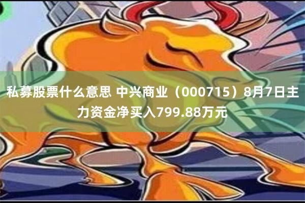 私募股票什么意思 中兴商业（000715）8月7日主力资金净买入799.88万元